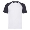 Футболка "Short Sleeve Baseball T", белый с глубоким темно-синим_L, 100% х/б, 160 г/м2