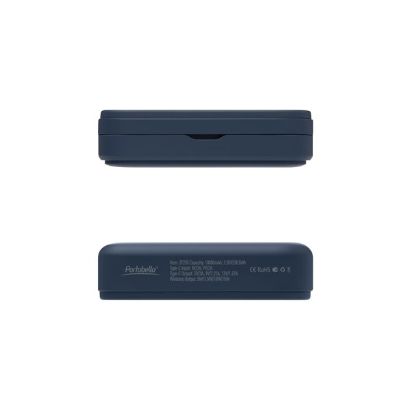 Внешний аккумулятор Юнион PD (Union PD) 10000mAh с функцией беспроводной зарядки 15W, синий