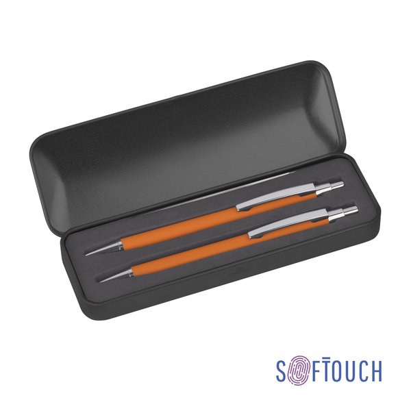 Набор "Ray" (ручка+карандаш), покрытие soft touch - Набор "Ray" (ручка+карандаш), покрытие soft touch оранжевый