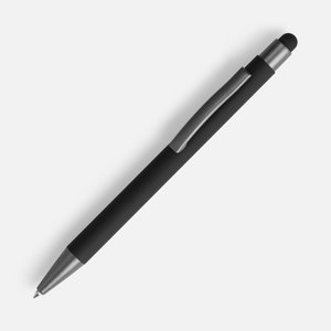 ручка шариковая atento soft touch stylus со стилусом, черная