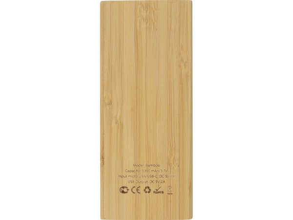 Внешний аккумулятор из бамбука «Bamboo», 5000 mAh - Внешний аккумулятор из бамбука «Bamboo», 5000 mAh