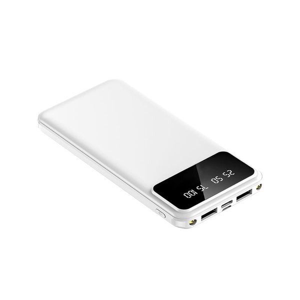 Внешний аккумулятор Dorado 10 000 mAh с фонариком - Внешний аккумулятор Dorado 10 000 mAh с фонариком, белый