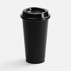 стакан с крышкой color cap, ver.2, черный