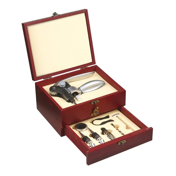 Двухъярусный набор для вина, коричневый - Двухъярусный набор для вина, коричневый