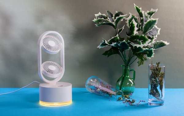 Портативный увлажнитель воздуха "Smart Wind" с двумя вентиляторами - Портативный увлажнитель воздуха "Smart Wind" с двумя вентиляторами белый