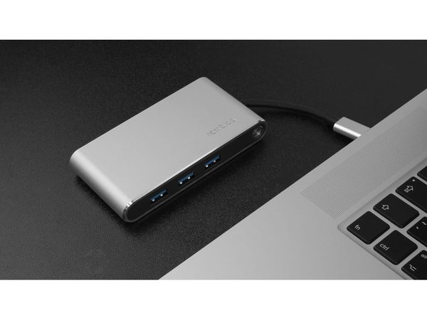 Хаб 8-в-1 Type-C «Hermes», USB 3.0 x 3, Type-C PD, HDMI, LAN, картридер - Хаб 8-в-1 Type-C «Hermes», USB 3.0 x 3, Type-C PD, HDMI, LAN, картридер