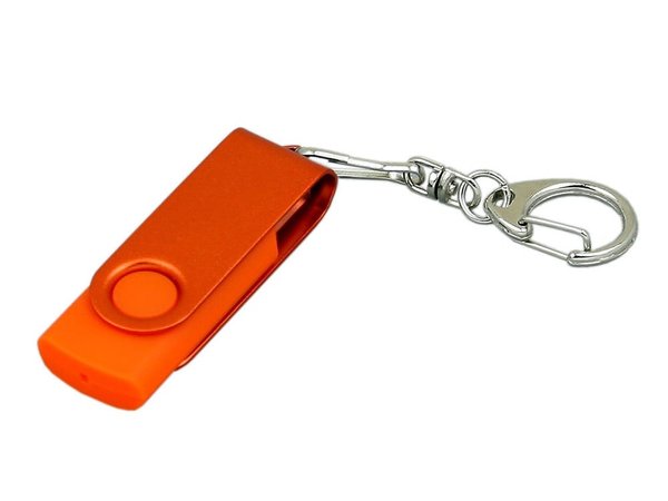 USB 2.0- флешка промо на 64 Гб с поворотным механизмом и однотонным металлическим клипом - USB 2.0- флешка промо на 64 Гб с поворотным механизмом и однотонным металлическим клипом