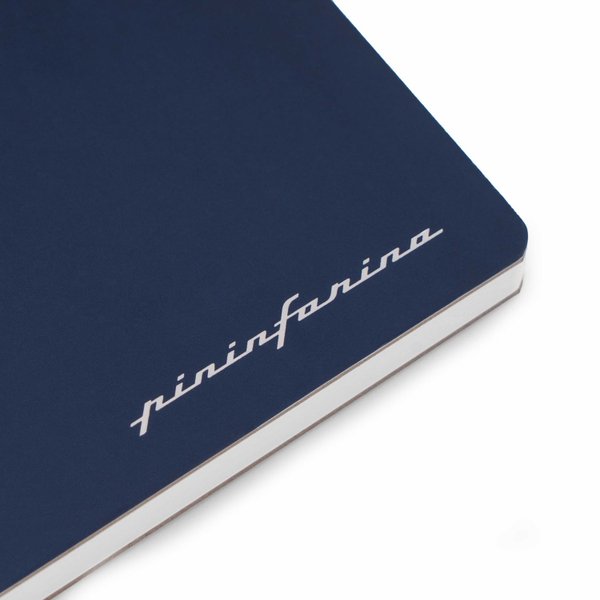 Блокнот линованный Pininfarina из каменной бумаги в твердой обложке, А5 - Блокнот линованный Pininfarina из каменной бумаги в твердой обложке, А5, синий