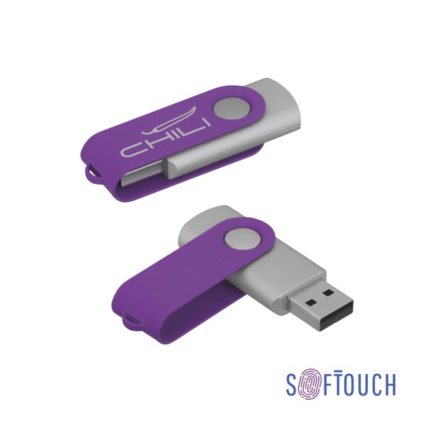 Флеш-карта "Vostok", объем памяти 16GB, покрытие soft touch# - Флеш-карта "Vostok", объем памяти 16GB, покрытие soft touch# фиолетовый