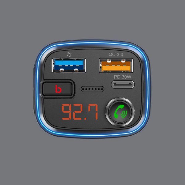 FM-трансмиттер Wave Pro, QC/PD, LED, 48Вт, ENC, Bass boost - FM-трансмиттер Wave Pro, QC/PD, LED, 48Вт, ENC, Bass boost