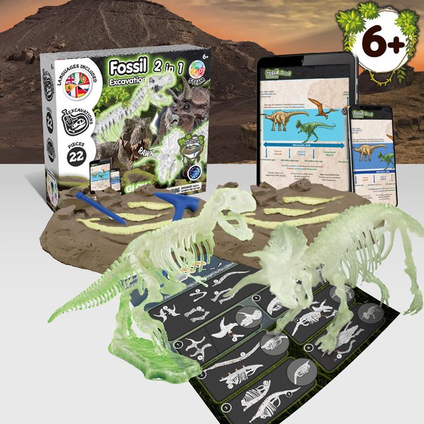 Образовательная игра 2 в 1 Fossil Excavation Kit I для детей - Образовательная игра 2 в 1 Fossil Excavation Kit I для детей