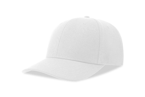 Бейсболка BEAT-S, 6 клиньев, пластиковая застежка - Бейсболка BEAT-S, 6 клиньев, пластиковая застежка, белый, 100% переработанный полиэстер, 300 г/м2