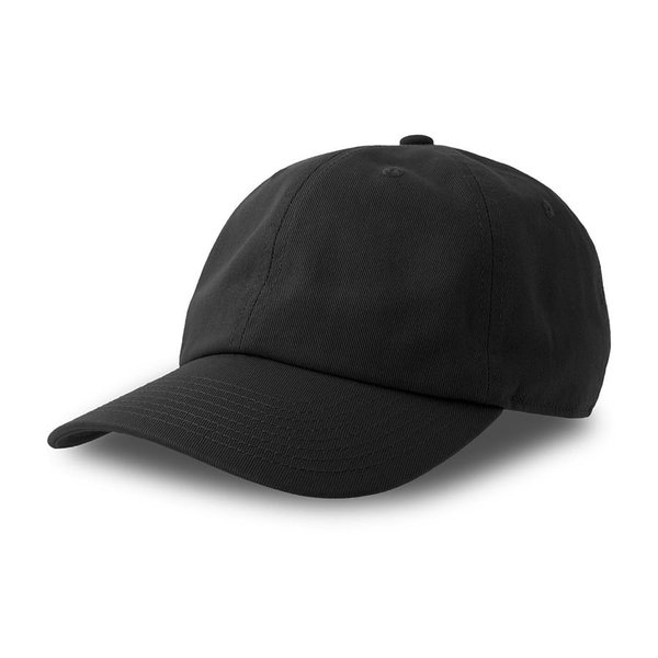 Бейсболка DAD HAT-S, 6 клиньев, металлическая застежка - Бейсболка "DAD HAT-S", 6 клиньев, металлическая застежка, чёрный, 100% хлопок, 270 г/м2