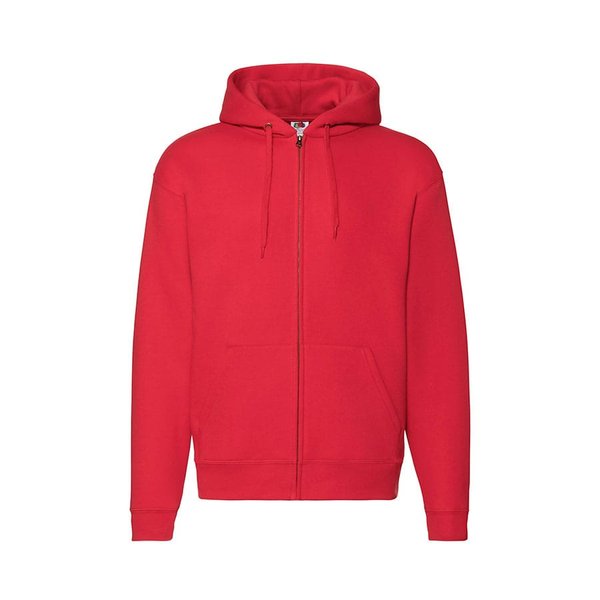 Толстовка с начесом PREMIUM HOODED SWEAT JACKET 280 - Толстовка мужская "PREMIUM HOODED SWEAT JACKET", красный_L, 70% х/б, 30% п/э, 280 г/м2