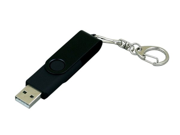 USB 3.0- флешка промо на 128 Гб с поворотным механизмом и однотонным металлическим клипом - USB 3.0- флешка промо на 128 Гб с поворотным механизмом и однотонным металлическим клипом