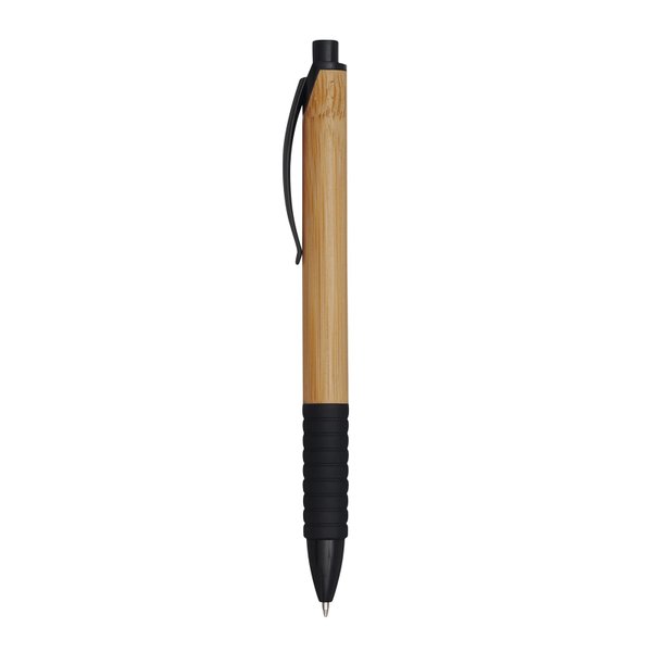 Ручка шариковая BAMBOO RUBBER, черная - Ручка шариковая BAMBOO RUBBER, черная
