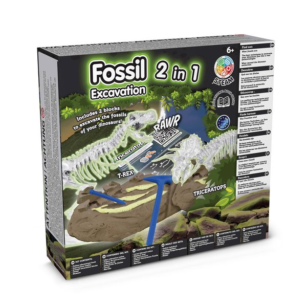 Образовательная игра 2 в 1 Fossil Excavation Kit I для детей - Образовательная игра 2 в 1 Fossil Excavation Kit I для детей
