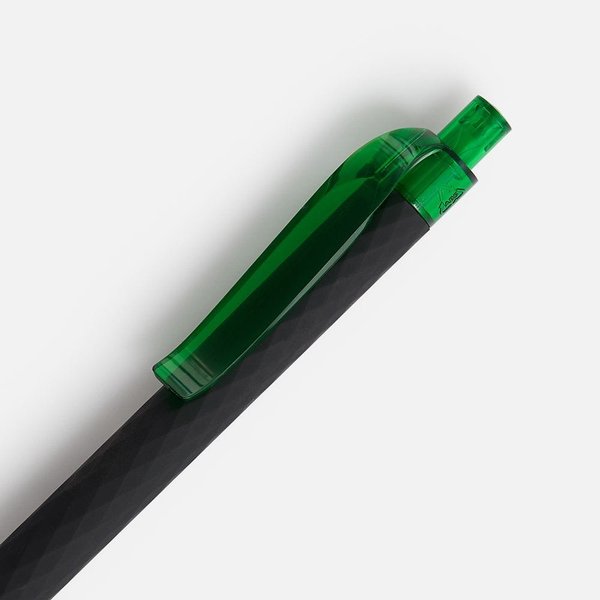 Ручка шариковая Prodir QS01 PRT-T Soft Touch, черная с зеленым