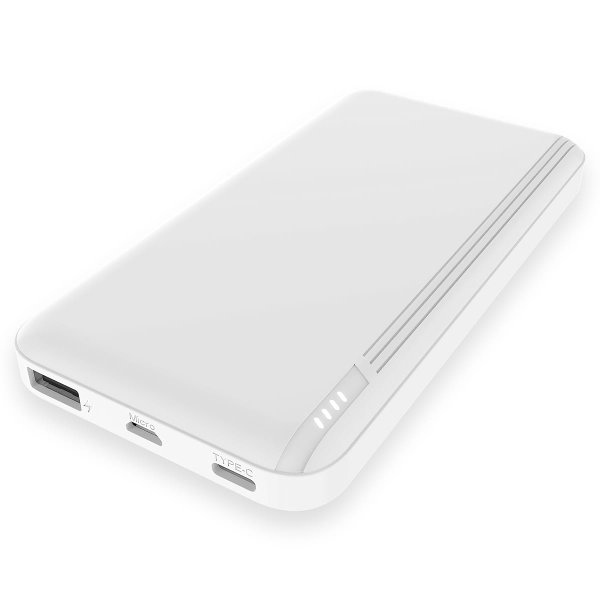 Внешний аккумулятор Optima, 10000 Mah - Внешний аккумулятор Optima, 10000 Mah, белый