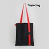 Шоппер Superbag black с ремувкой 4sb (чёрный с красным)