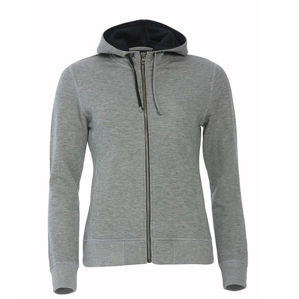 Толстовка женская CLASSIC HOODY FULL ZIP 300 - Толстовка женская Classic Hoody Full Zip, серый меланж_L, 85% хлопок, 15% вискоза, 300 грм2