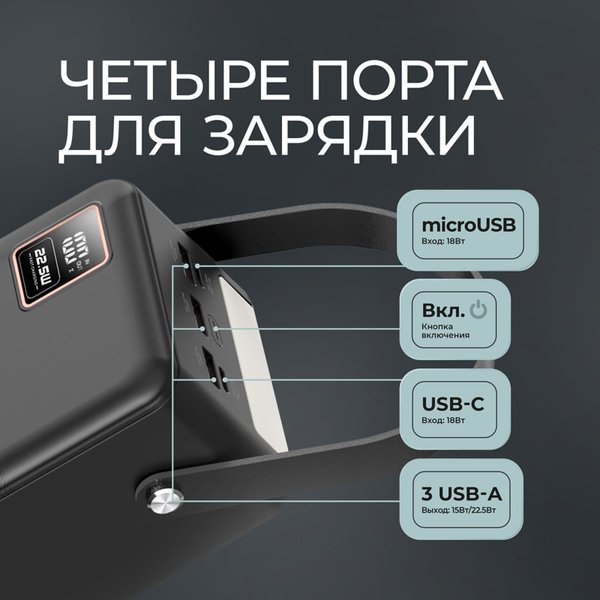 Внешний АКБ NRG Turbo V4 60000 мА-ч, дисплей - Внешний АКБ NRG Turbo V4 60000 мА-ч, дисплей