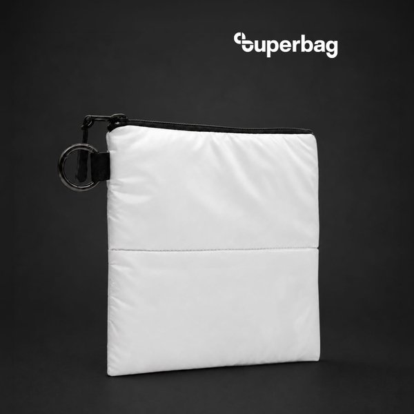 Органайзер для мелочей Superbag Bubble, стёганый, на молнии, с креплением на кольцо-карабин - Органайзер для мелочей Superbag Bubble, стёганый, на молнии, с креплением на кольцо-карабин (белый)
