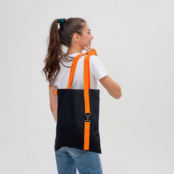 Шоппер Superbag black - Шоппер Superbag black (чёрный с оранжевым)
