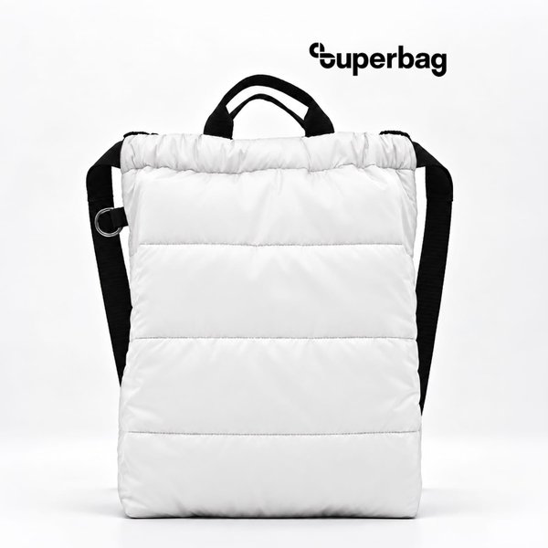 Рюкзак Superbag Bubble, стёганый, с внутренним карманом и креплением (карабин) - Рюкзак Superbag Bubble, стёганый, с внутренним карманом и креплением (карабин) (белый)