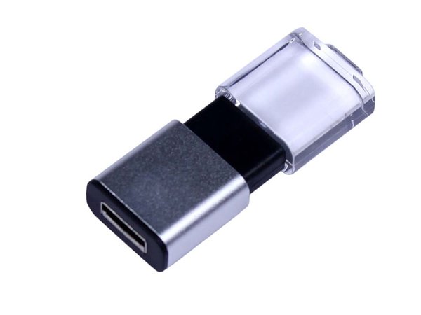 USB 2.0- флешка промо на 16 Гб прямоугольной формы, выдвижной механизм - USB 2.0- флешка промо на 16 Гб прямоугольной формы, выдвижной механизм
