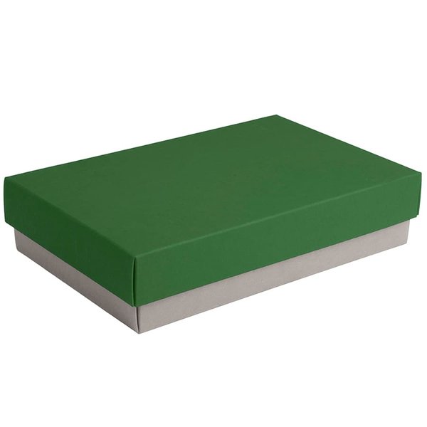 Коробка подарочная CRAFT BOX размер 17,5 x 11,5 x 4 см - Коробка подарочная CRAFT BOX, 17,5*11,5*4 см, серый, зеленый, картон 350 гр/м2