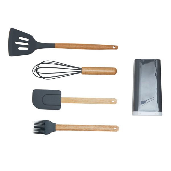 Набор кухонных принадлежностей из 5 предметов COOKING TOOLS, серый - Набор кухонных принадлежностей из 5 предметов COOKING TOOLS, серый