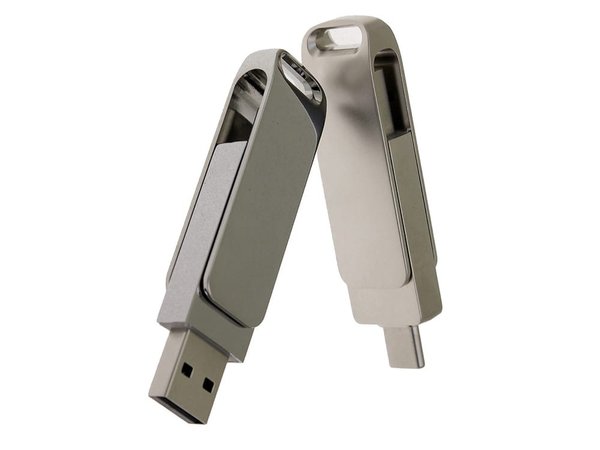 USB 3.0- флешка на 256 Гб с поворотным механизмом и дополнительным разъемом Type-C - USB 3.0- флешка на 256 Гб с поворотным механизмом и дополнительным разъемом Type-C