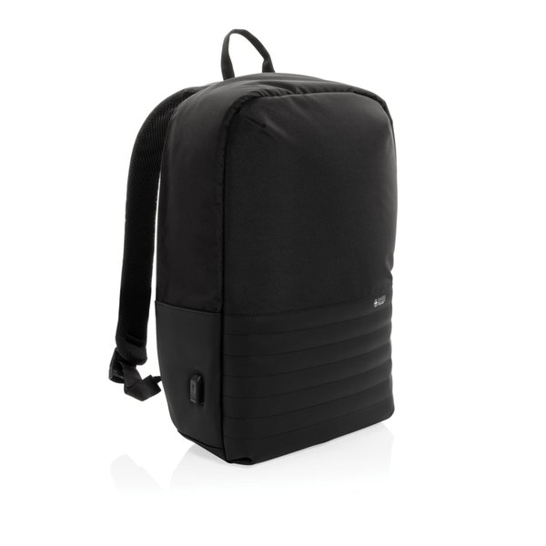 Антикражный рюкзак для ноутбука Swiss Peak с RFID-защитой из rPET AWARE™, 15,6’’ - Антикражный рюкзак для ноутбука Swiss Peak с RFID-защитой из rPET AWARE™, 15,6’’