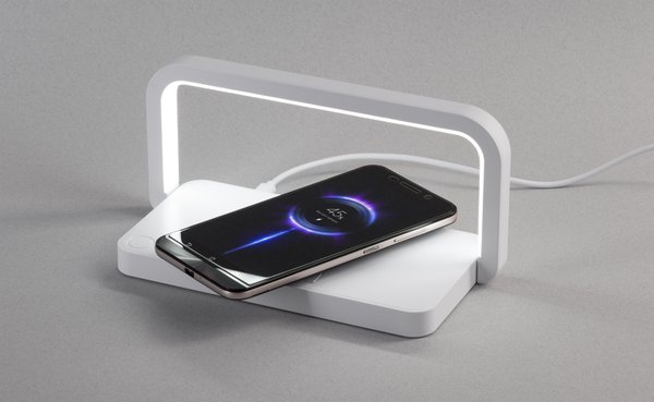 Лампа складная "Smart Light" с беспроводным (10W) зарядным устройством и подставкой для смартфона - Лампа складная "Smart Light" с беспроводным (10W) зарядным устройством и подставкой для смартфона белый