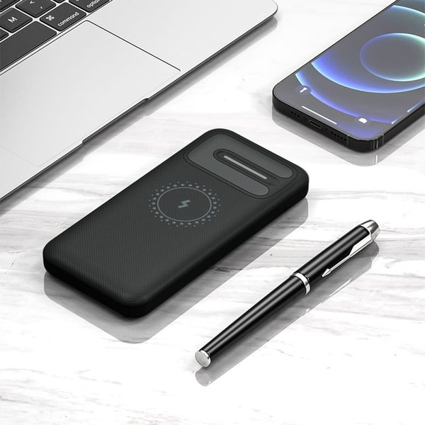 Внешний аккумулятор Odyssey, 10000 mAh с беспроводной зарядкой, черный - Внешний аккумулятор Odyssey, 10000 mAh с беспроводной зарядкой, черный