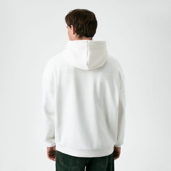 Худи релакс унисекс Баланс (Balance), с начесом, белый, размер XL/2XL