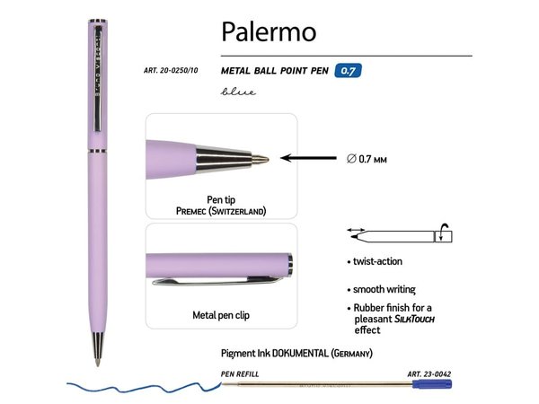 Ручка металлическая шариковая «Palermo», софт-тач - Ручка металлическая шариковая «Palermo», софт-тач