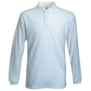 Поло "Long Sleeve Polo" - Поло "Long Sleeve Polo", белый_L, 100% х/б, 170 г/м2
