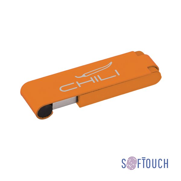 Флеш-карта "Case" 8GB, покрытие soft touch - Флеш-карта "Case" 8GB, покрытие soft touch оранжевый