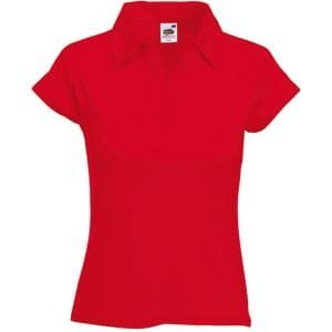 Поло женское "Lady-Fit Rib Polo" - Поло "Lady-Fit Rib Polo", красный_S, 100% х/б, 220 г/м2