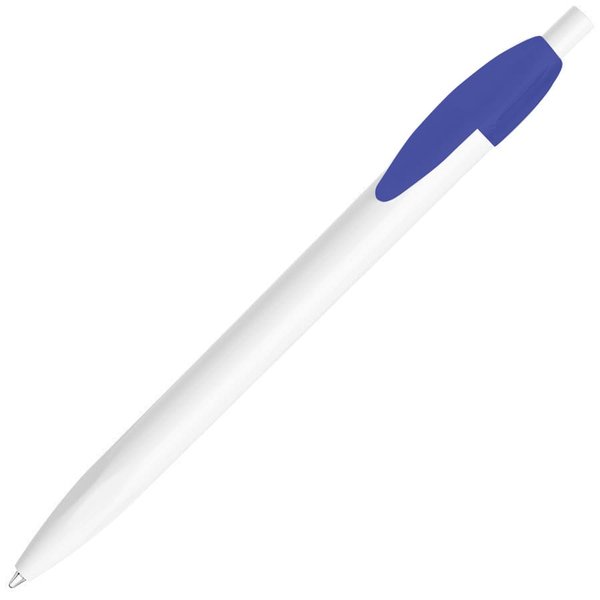 Ручка шариковая X-1 WHITE, белый/желтый непрозрачный клип, пластик - Ручка шариковая X-1 WHITE, белый/синий непрозрачный клип, пластик