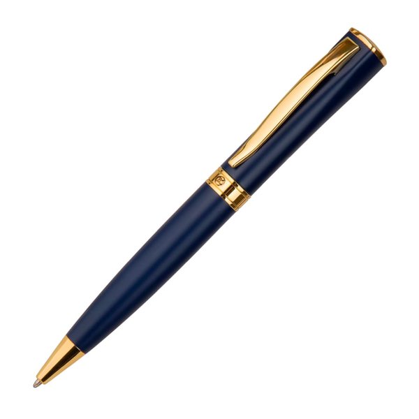 Ручка шариковая WIZARD GOLD - WIZARD GOLD, ручка шариковая, темно-синий/золотистый, металл