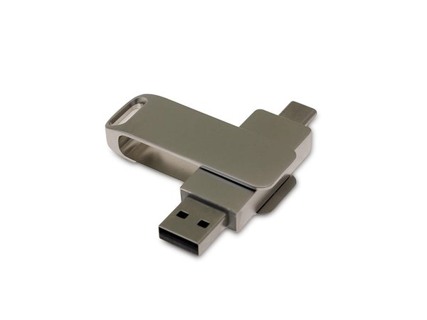 USB 3.0- флешка на 64 Гб с поворотным механизмом и дополнительным разъемом Type-C - USB 3.0- флешка на 64 Гб с поворотным механизмом и дополнительным разъемом Type-C
