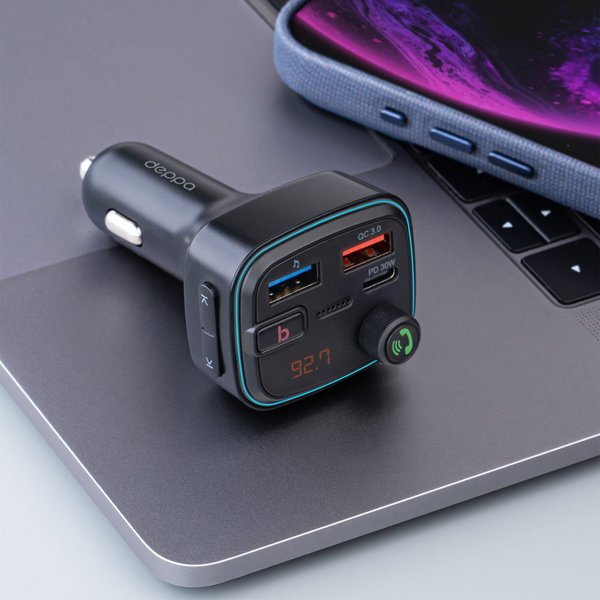 FM-трансмиттер Wave Pro, QC/PD, LED, 48Вт, ENC, Bass boost - FM-трансмиттер Wave Pro, QC/PD, LED, 48Вт, ENC, Bass boost
