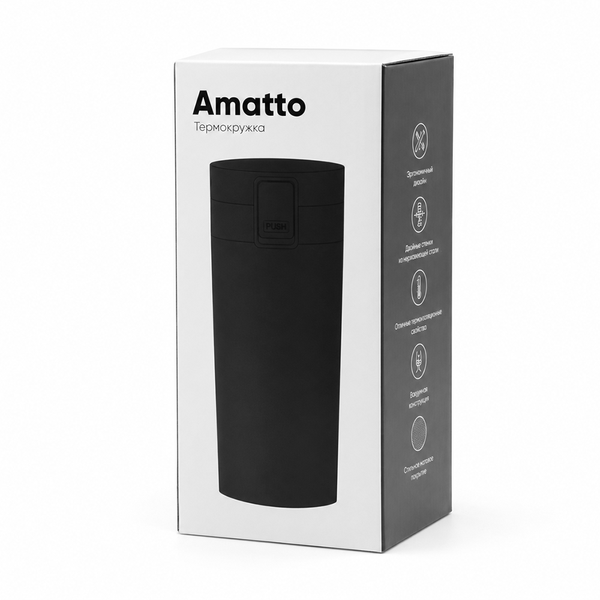 Термокружка Amatto - Термокружка Amatto, чёрный.
