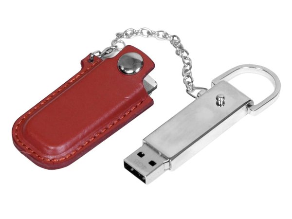 USB 2.0- флешка на 32 Гб в массивном корпусе с кожаным чехлом - USB 2.0- флешка на 32 Гб в массивном корпусе с кожаным чехлом