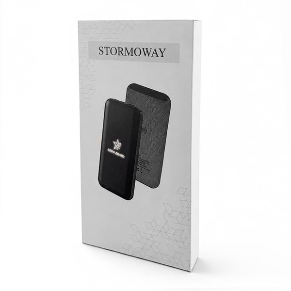 Внешний аккумулятор Stormoway, 10000 mAh с беспроводной зарядкой, черный - Внешний аккумулятор Stormoway, 10000 mAh с беспроводной зарядкой, черный