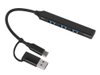 USB-хаб «Link» с коннектором 2-в-1 USB-C и USB-A, 2.0/3.0