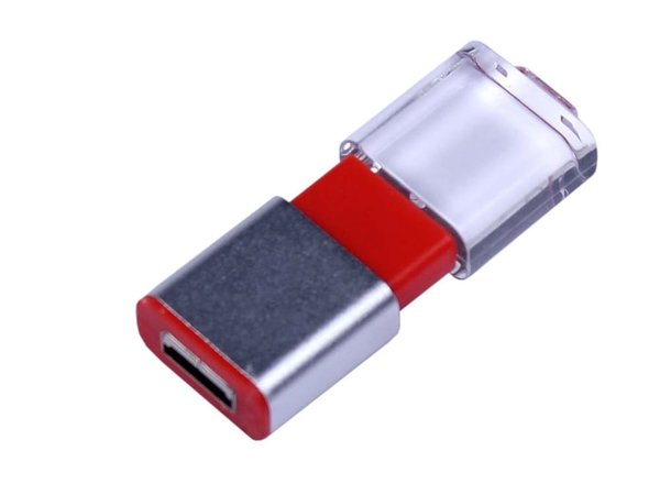 USB 2.0- флешка промо на 16 Гб прямоугольной формы, выдвижной механизм - USB 2.0- флешка промо на 16 Гб прямоугольной формы, выдвижной механизм